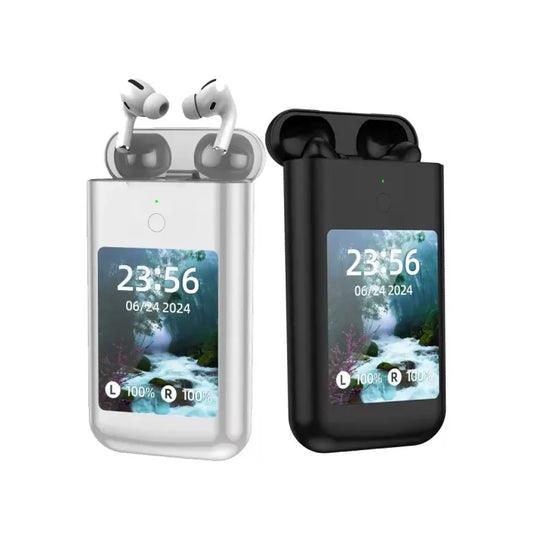 Newest TF20 BOX TWS with 2.8 inch HD Touch Screen 8000mah power bank Earphones ANC & ENC Noise Reduction Wireless Earbuds I