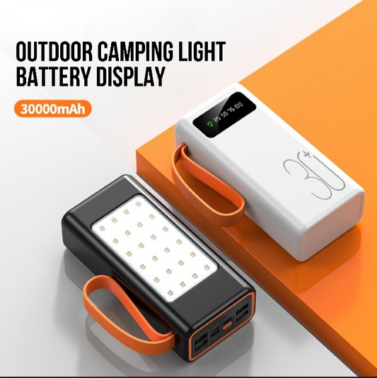 Q133: High-Capacity 30000mAh Power Bank with Bright LED