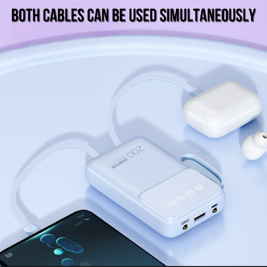 Q130 Mini: Compact 10000mAh Power Bank with Integrated USB-C & Lightning