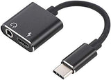 NEW 2in1 USB C Type C to 3.5mm Jack AUX Audio Adapter Charging Cable Headphone