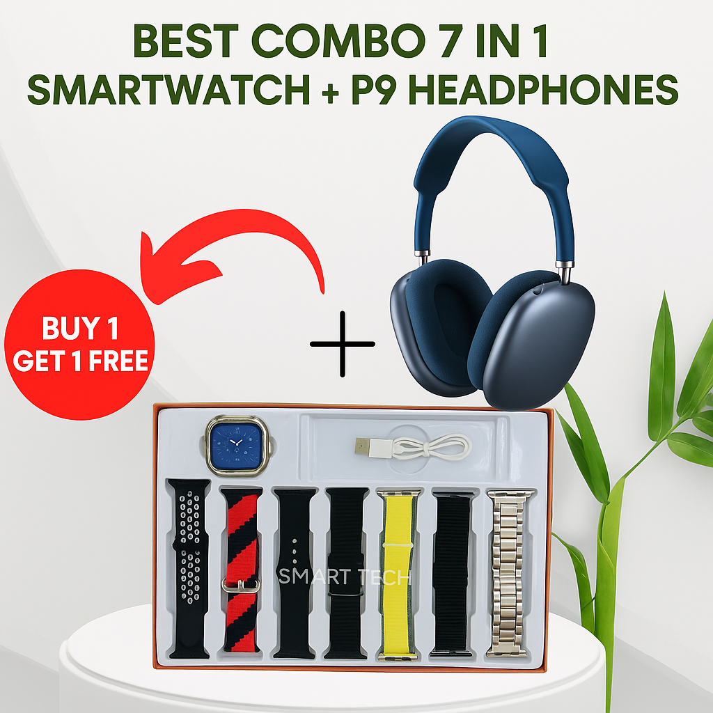 9 in 1 ( 7 Blet with Ultra Smartwatch+ P9 Headphone )( Pack of 2 )