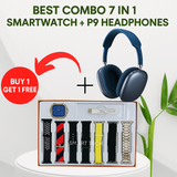 ( 9 in - 1 Ultra Smart & Headphone Combo ) - Ultra Smartwatch + 7 Belts +  P9 Headphone { BUY 1 GET 1 FREE }