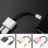 NEW 2in1 USB C Type C to 3.5mm Jack AUX Audio Adapter Charging Cable Headphone