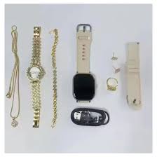 A58 Plus Smart Watch With  jewelry Set ( 8 IN 1 Set )