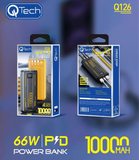 QTech Q126 10000mAh 66W PD Fast Charging Power Bank with 4 Cables