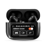 Black Airpods Pro with touch display Wallpaper, Timer, Brightness, Transparency control, Battery percentage Earbuds Pro 2, 2nd generation Wireless