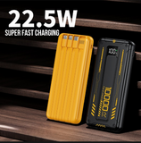 QTech Q126 10000mAh 66W PD Fast Charging Power Bank with 4 Cables