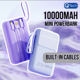 Q130 Mini: Compact 10000mAh Power Bank with Integrated USB-C & Lightning