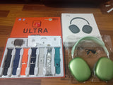 ( 9 in - 1 Ultra Smart & Headphone Combo ) - Ultra Smartwatch + 7 Belts +  P9 Headphone { BUY 1 GET 1 FREE }