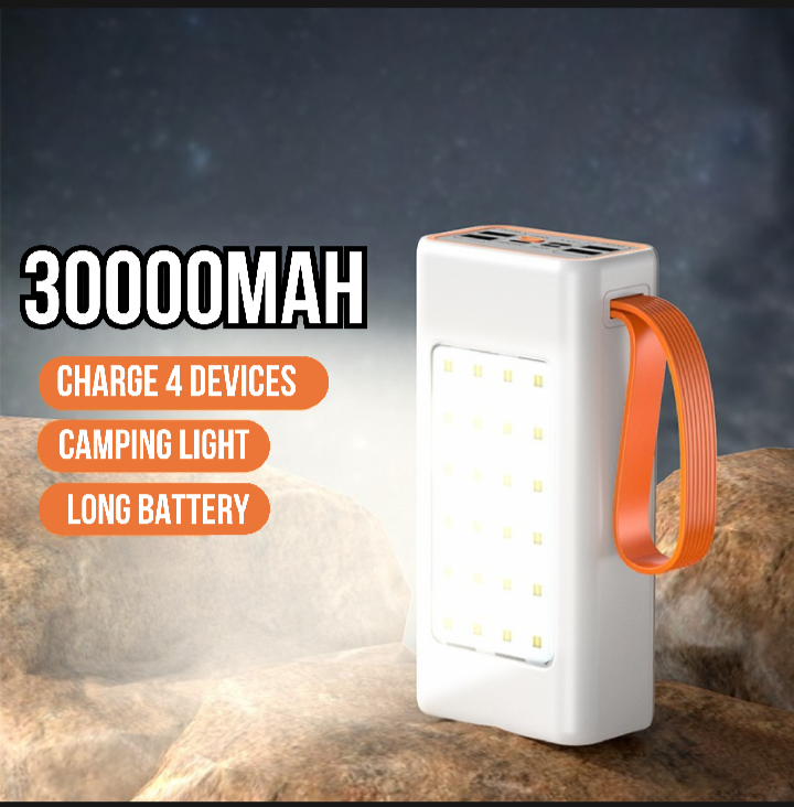 Q133: High-Capacity 30000mAh Power Bank with Bright LED