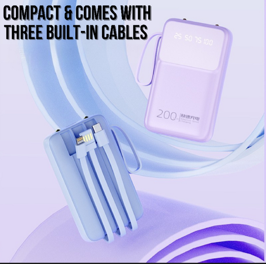 Q130 Mini: Compact 10000mAh Power Bank with Integrated USB-C & Lightning