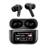 Black Airpods Pro with touch display Wallpaper, Timer, Brightness, Transparency control, Battery percentage Earbuds Pro 2, 2nd generation Wireless