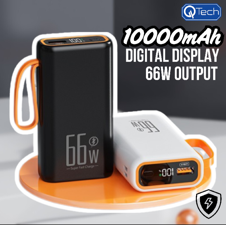 QTech 10000mAh Super Fast Charge Power Bank (66W) - Q135 Series
