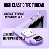 QTech 10000mAh Power Bank (66W/PD20W) + 4 Built-In Cables - Q129