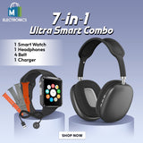 7-in-1 Ultra Smart Combo | Smartwatch, Headphones & 4 Stylish Belts