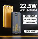QTech Q126 10000mAh 66W PD Fast Charging Power Bank with 4 Cables