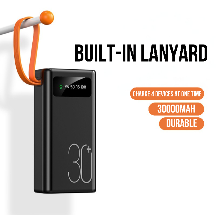 Q133: High-Capacity 30000mAh Power Bank with Bright LED