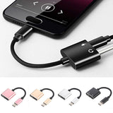 NEW 2in1 USB C Type C to 3.5mm Jack AUX Audio Adapter Charging Cable Headphone
